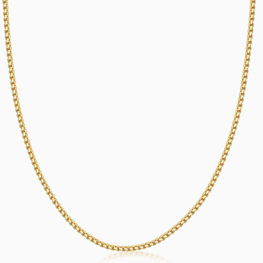 Gold Chain - Round Box Chain Necklace 100% - 10K Gold