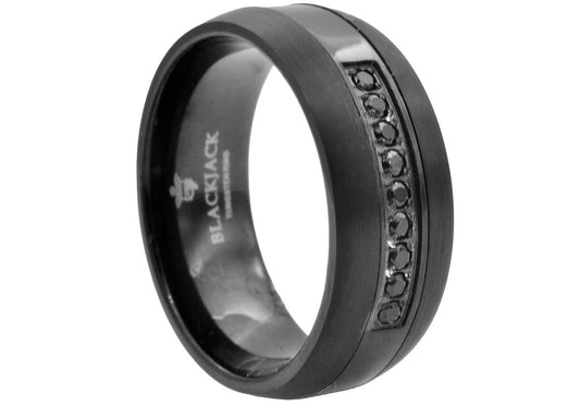 Eclipse Noir Tungsten Band Ring 8mm - 100% Tungsten