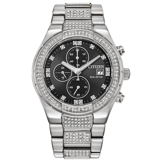 Crystal Diamond  - "Citizen" Men's Watch - Silver Edition