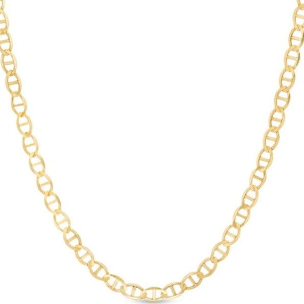 Gold Chain - Solid Yellow Gold Mariner Chain Necklace 100% - 10K Gold