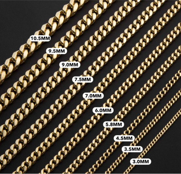 Gold Chain - Miami Cuban Link Chain Necklace 100% - 10K Gold