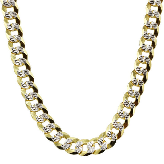 Silver Chain - Gold Plated Cuban Diamond Cut Chain 100% - 925 Sterling Silver