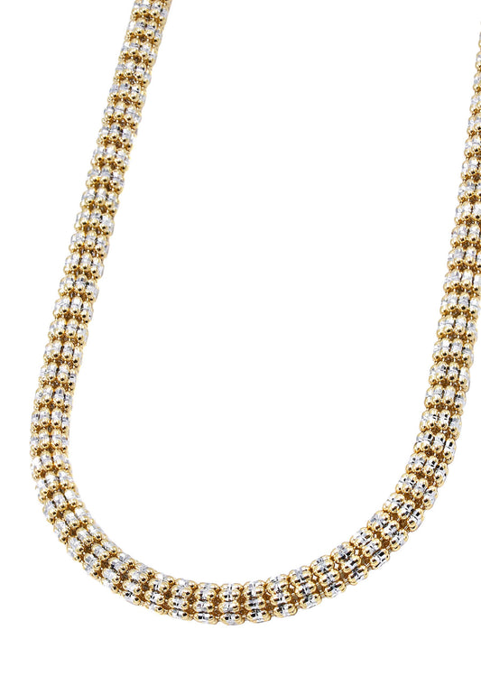 Gold Chain - Diamond-Cut Iced Link Chain Necklace 100% - 10K Gold